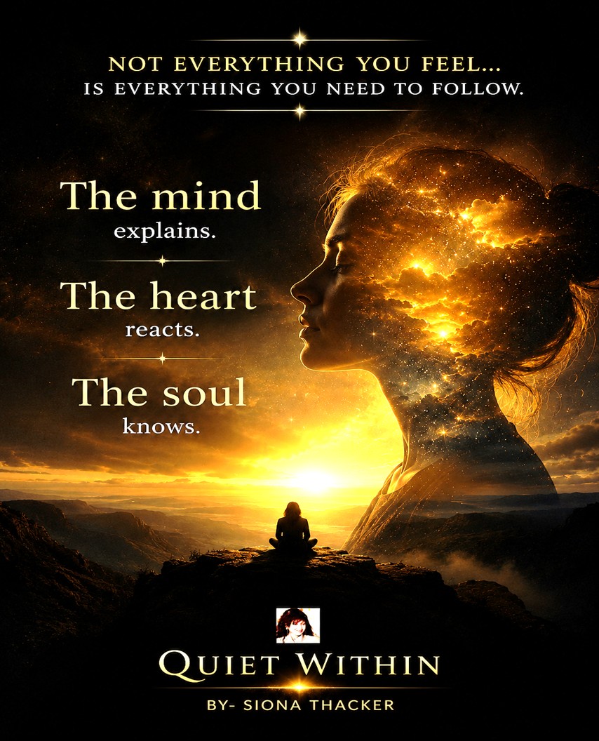 Quote about the mind, heart, and soul by Siona Thacker