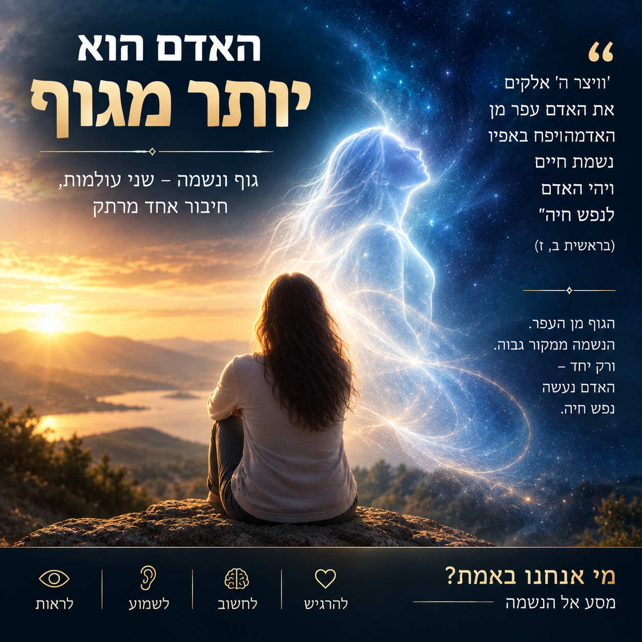האדם אינו רק גוף - גוף ונשמה על פי הקבלה
